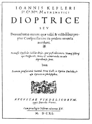 Титульный лист 'Диоптрики'  Кеплера. 