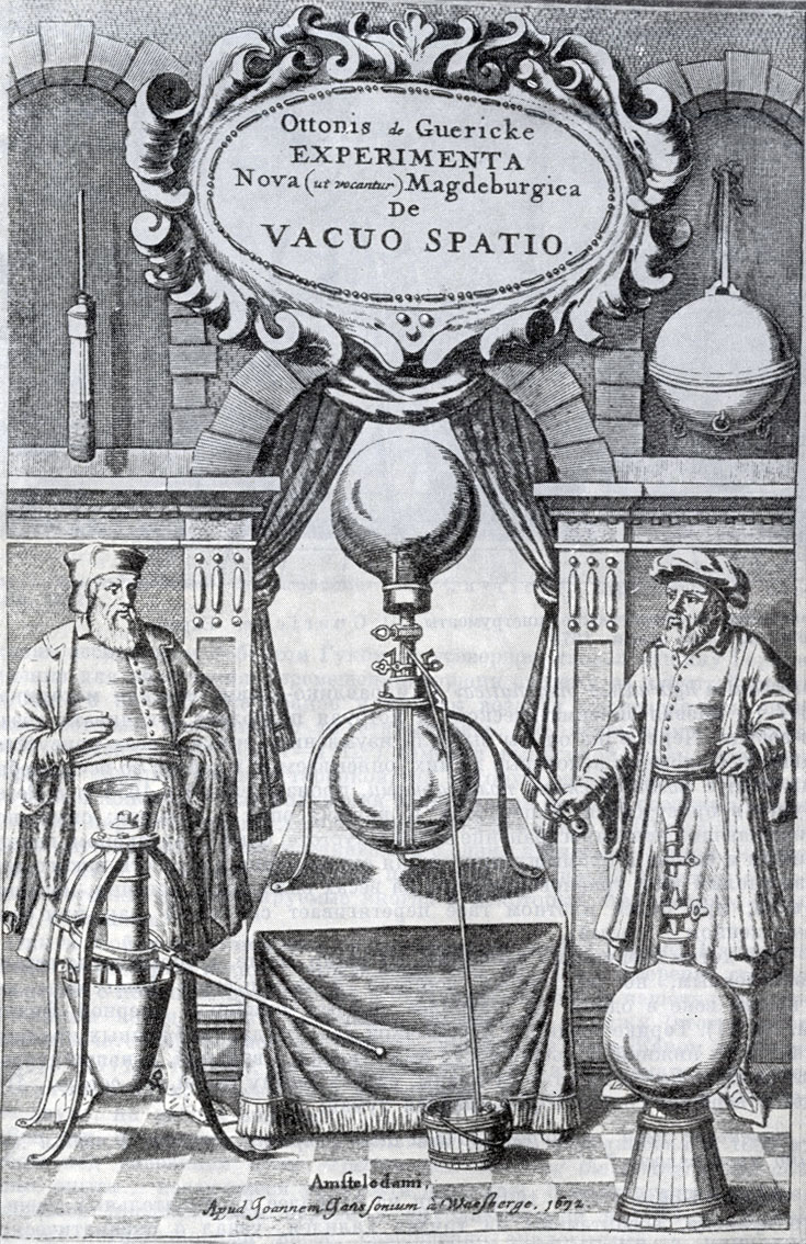 Титульный лист 'Новых магдебургских опытов о пустом пространстве' Отто фон Герике (Амстердам, 1672)