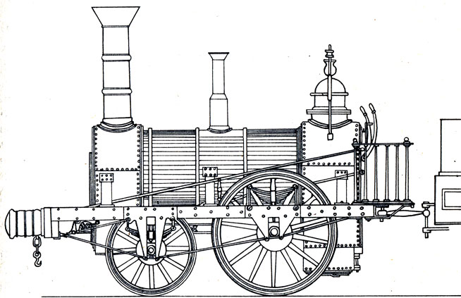 Пассажирский паровоз 'Планета' завода Стефенсона. (1830)